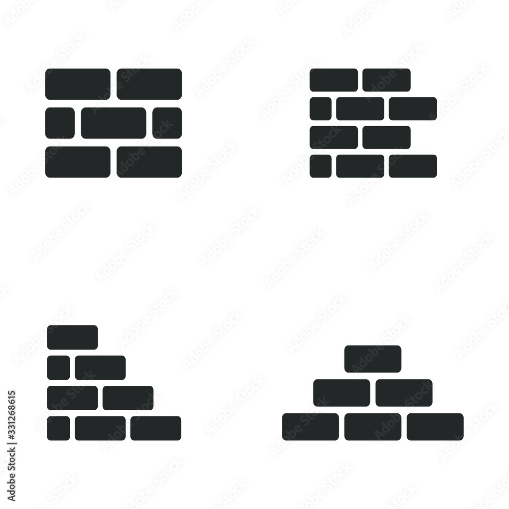 Poster bricks icon template color editable. brick symbol vector sign isolated on white background illustrat