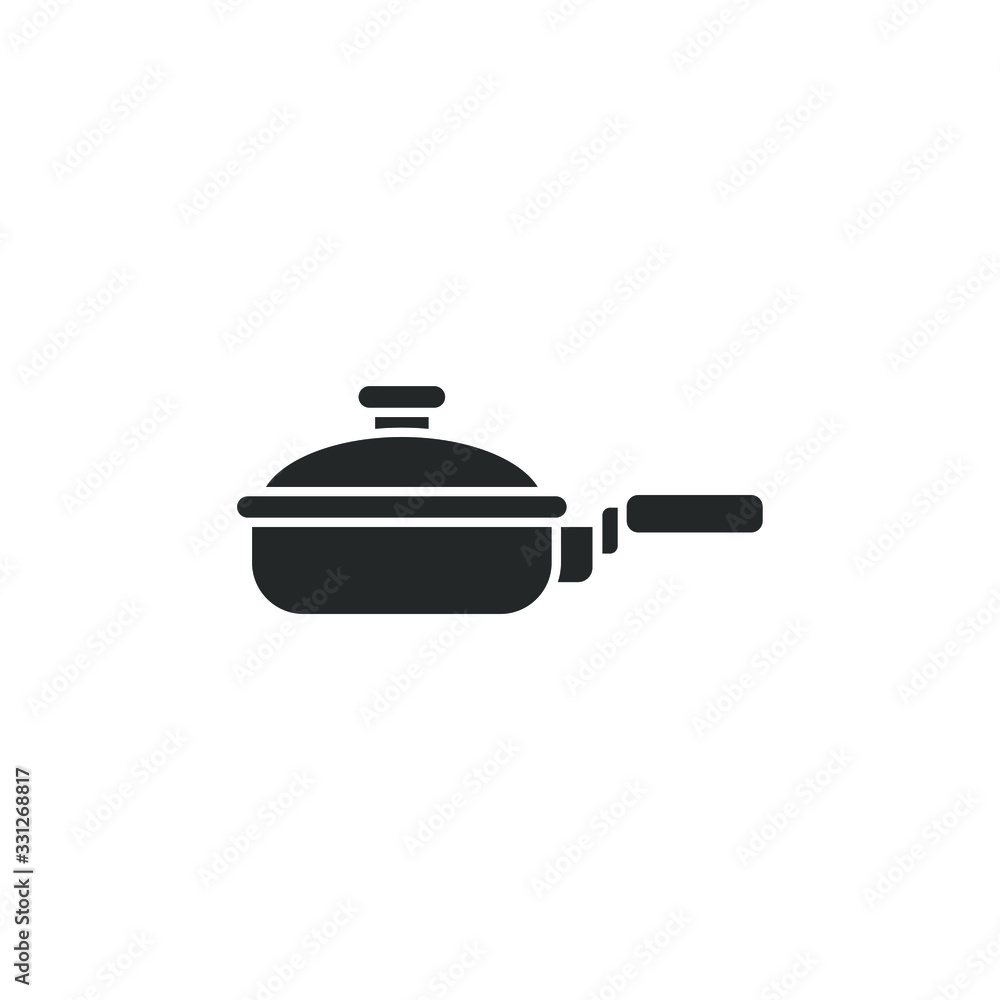 Aufkleber Frying pan icon template color editable. Frying pan symbol vector sign isolated on white background illustration for graphic and web design.