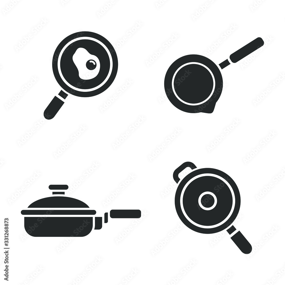 Poster Frying pan icon template color editable. Frying pan symbol vector sign isolated on white background illustration for graphic and web design.