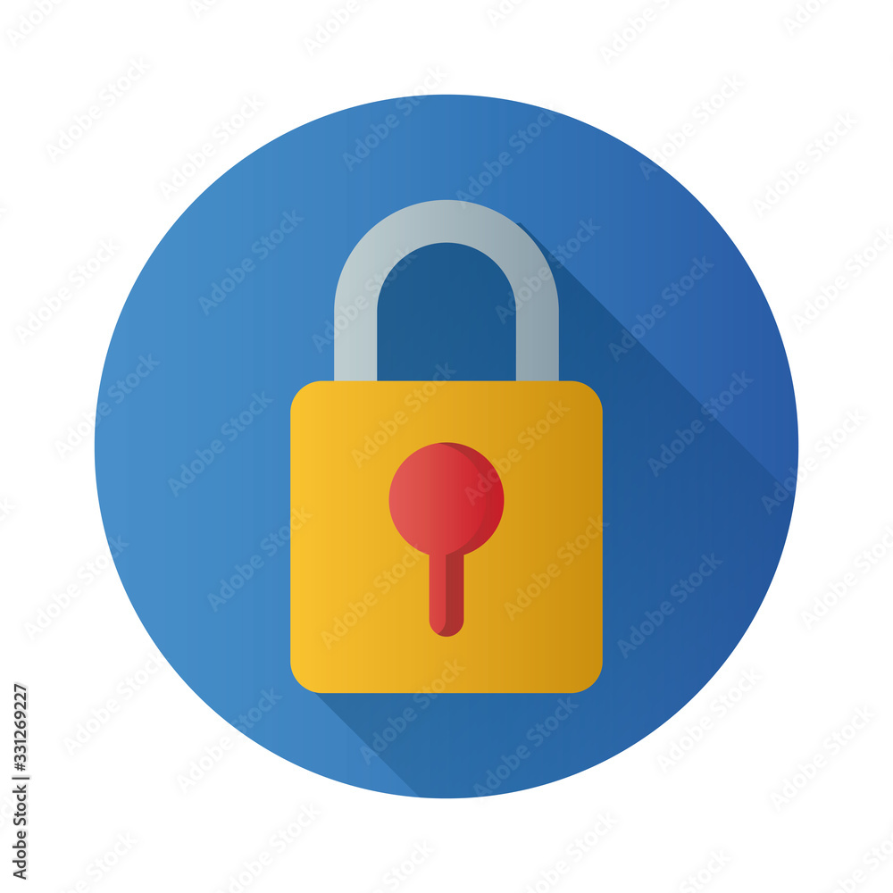 Poster safe secure padlock block style icon