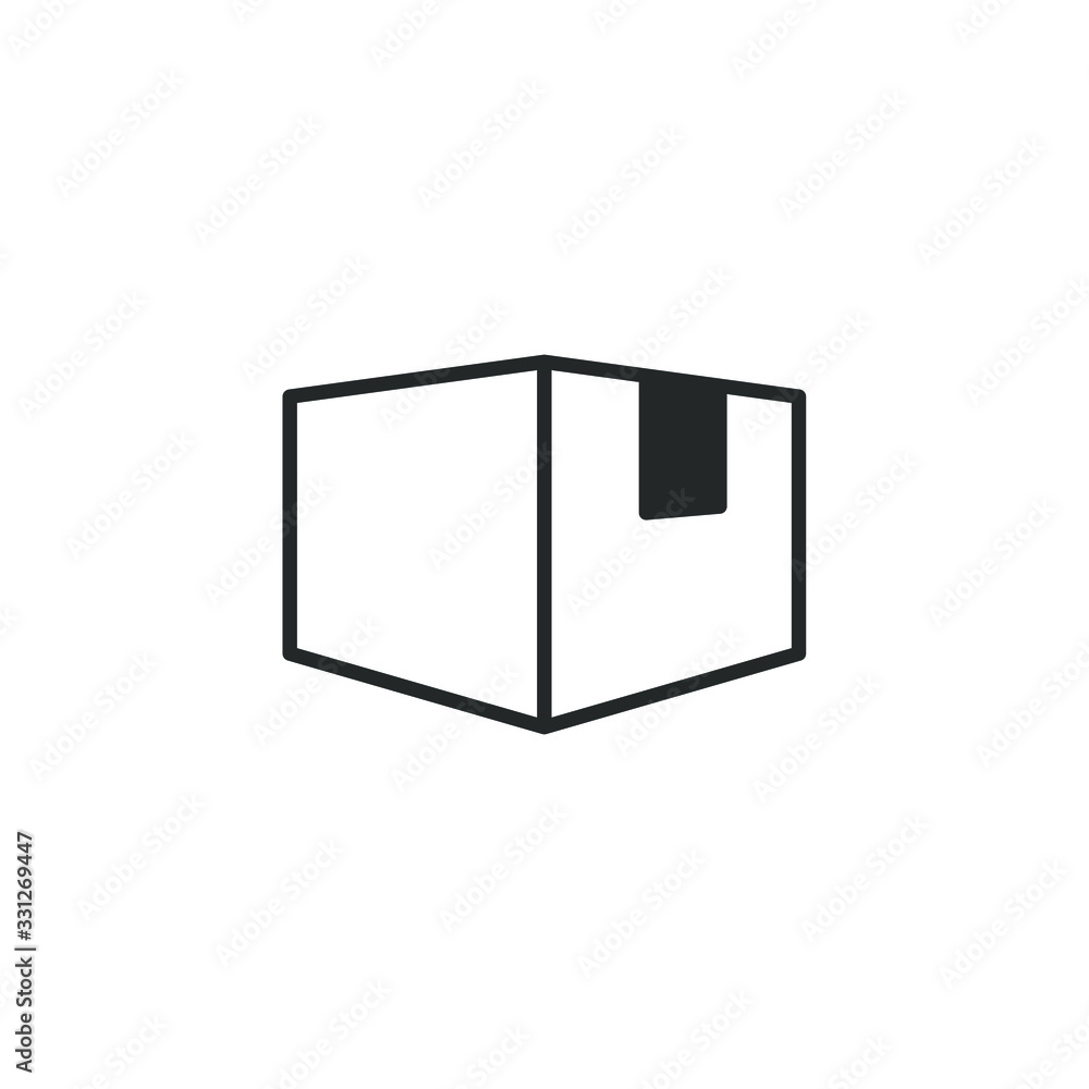 Aufkleber packaging cardboard box icon template color editable. box symbol vector sign isolated on white background illustration for graphic and web design.