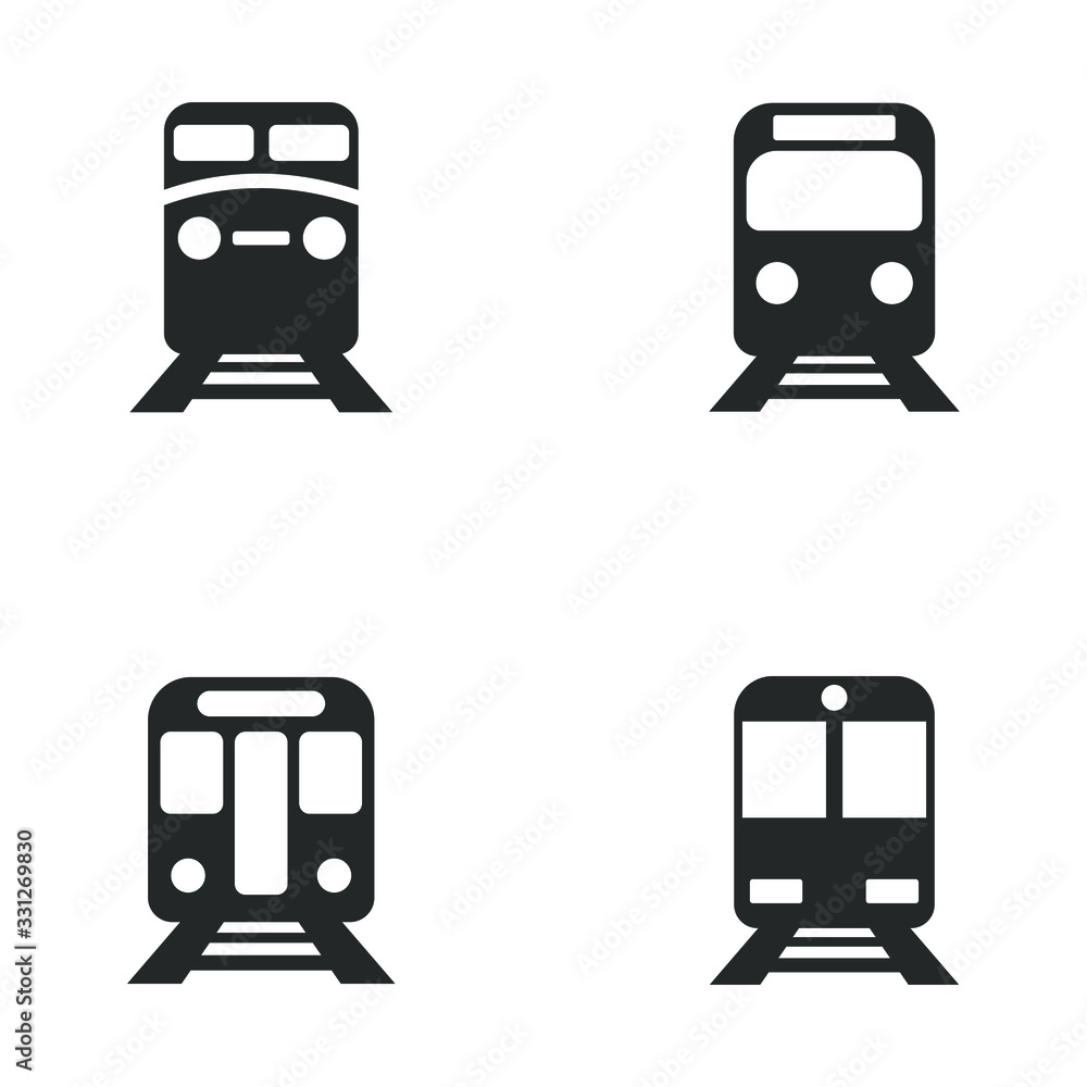 Aufkleber Train icon template color editable. Train symbol vector sign isolated on white background illustration for graphic and web design.
