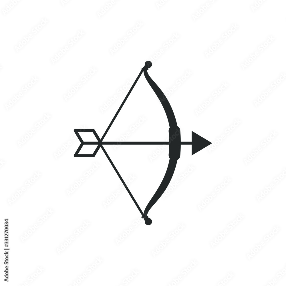 Aufkleber bow and arrow icon template color editable. archery symbol vector sign isolated on white background 