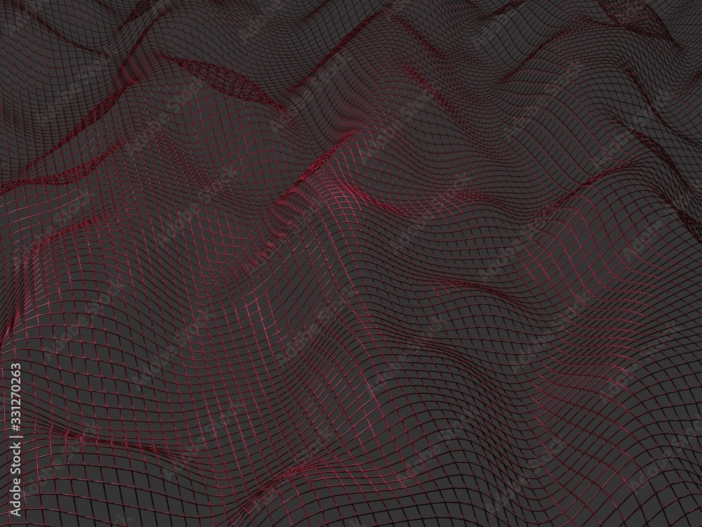 Poster abstract 3d mesh wave background. futuristic technology style. elegant background for business prese