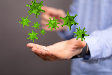contagious coronavirus pandemic, dangerous virus outbreak 3d.