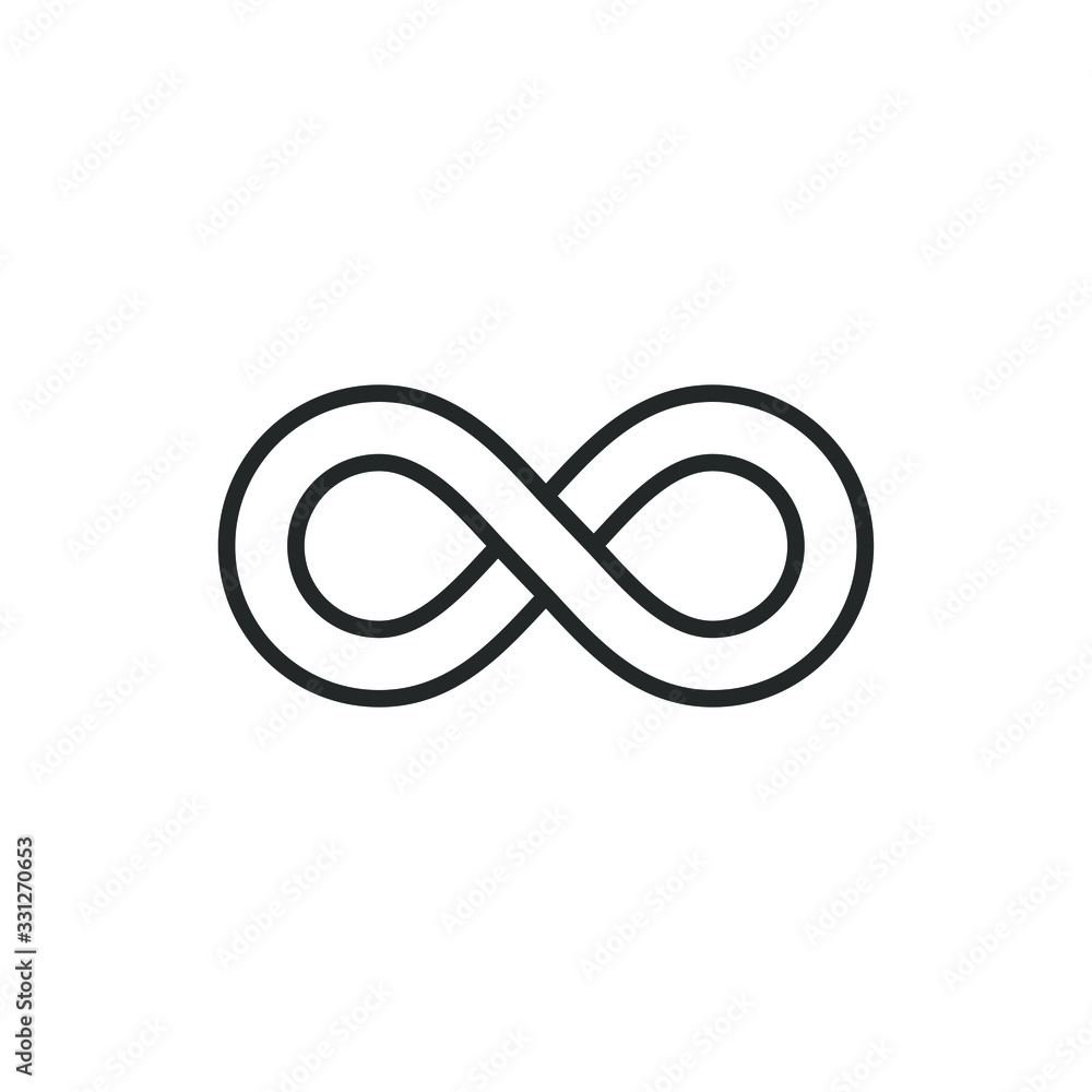 Poster infinity loop chain icon template color editable. infinity symbol vector sign isolated on white back