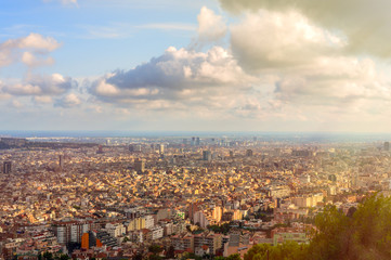 Fototapeta na wymiar Barcelona cityscape and skyline