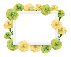 art frame with carnations illustration