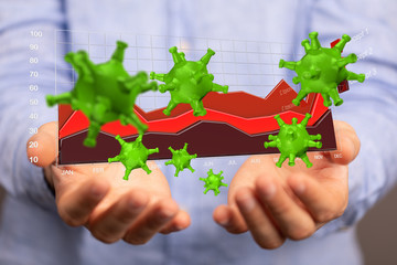 Coronavirus economic impact concept image.