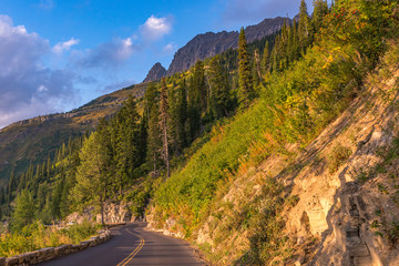 Going to the Sun Road in Mountains