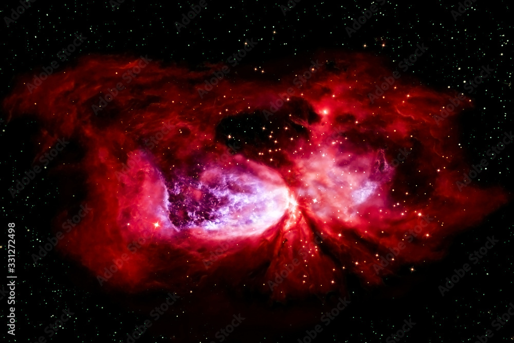 Canvas Prints beautiful galaxy of red color with stars. elements of this image were furnished by nasa.