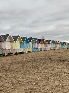 Mersea Beach Huts, Beach, Hut, Blue, Seaside, Sand, Beach Huts, Huts, Coast, Summer, Sea, Holiday, Vacation, England, Colorful, House, Uk, Sky, Beach Hut, British, Yellow, Coastline, Brighton, Colourf