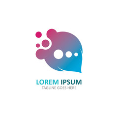 Chat bubble messenger logo or symbol communication creative template design