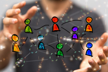 team work connection digital concept .