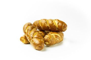 turkish cookies with sesame and sunflower seeds isolated on white background. 