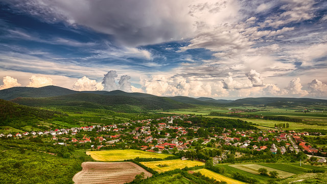 Europe Hungary Boldogkovaralja town. Landscape cityscape