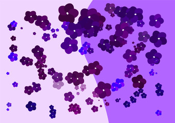 Floral trends simple 3 parts design background spring colors layout flowers blooming vector  abstract happy mood blossom antistress relax launge