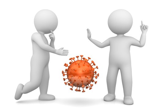 social distancing Coronavirus Covid-19 nCov sign symbol no contact no touching avoid handshake warning graphic 3d