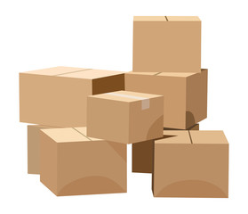 Pile of cardboard boxes
