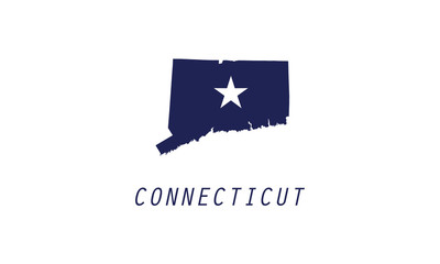 Connecticut outline map USA shape country