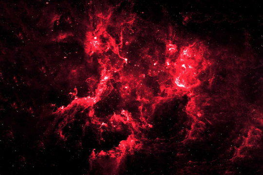 Beautiful galaxy of red color with stars. Elements of this image were furnished by NASA.