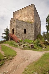 Fototapeta na wymiar Vitkuv hradek (ruins of castle), Southern Bohemia, Czech republic, August 2019 