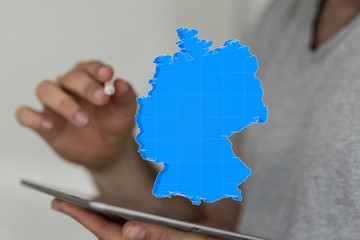Map - Germany - 3D-Illustration digital.