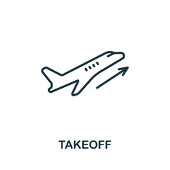 Takeoff icon from airport collection. Simple line Takeoff icon for templates, web design and infographics