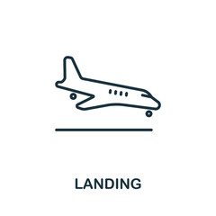 Landing icon from airport collection. Simple line Landing icon for templates, web design and infographics