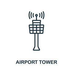 Airport Tower icon from airport collection. Simple line Airport Tower icon for templates, web design and infographics