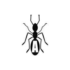Ant icon in modern flat style for web isolated on white background