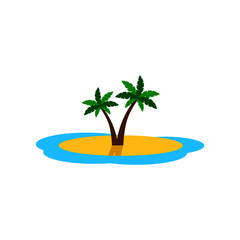 Palm Tree Island icon isolated on white background