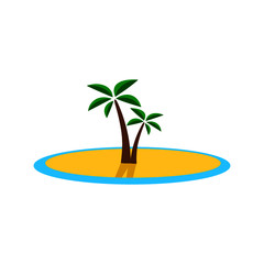 Palm Tree Island icon isolated on white background