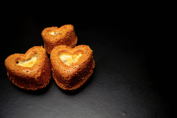 Heart shaped sponge cake