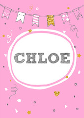 Chloe name vector card
