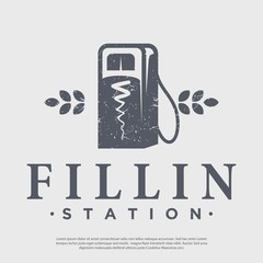 logo vector illustration of a classic refueling place