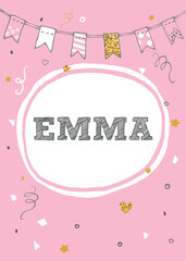 Emma name vector card
