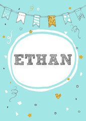 Ethan name vector card