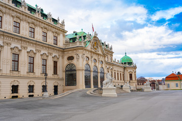 Naklejka premium The fragment of old palace in Belvedere. Architecture photography. Wien. Vienna. Austria. Europe.