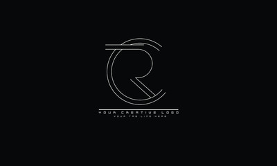 CR RC abstract vector logo monogram template