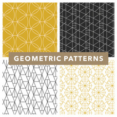 Vector geometric seamless pattern set