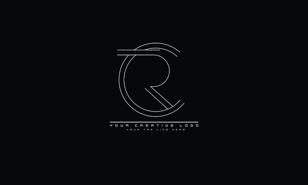 CR RC abstract vector logo monogram template