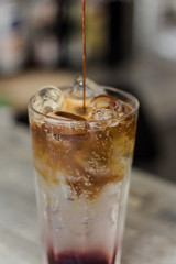 a fascinating process of making coffee. the barista knows a lot about this.