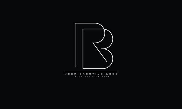 RB BR abstract vector logo monogram template