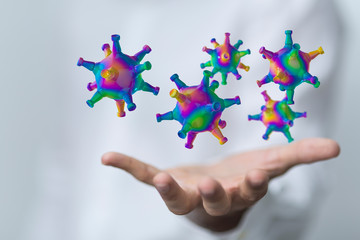 contagious coronavirus pandemic, dangerous virus outbreak 3d.