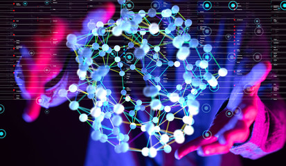 data exchanges over the world 3D rendering