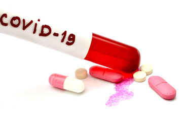 test tube corona virus pills capsules