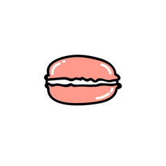 macaroon doodle icon, vector illustration