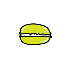macaroon doodle icon, vector illustration