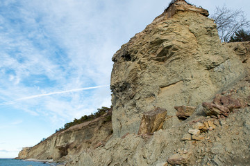 Cloud winter day over coastal landscape, Gotland Sweden